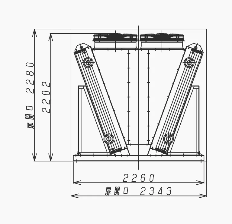 表1. 製品外形とコンテナ扉開口寸法